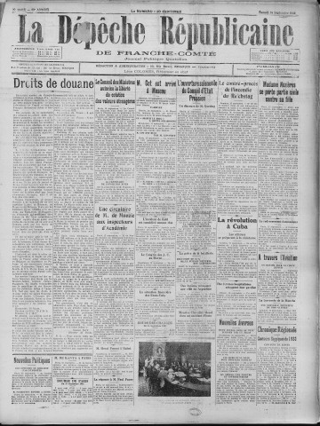 16/09/1933 - La Dépêche républicaine de Franche-Comté [Texte imprimé]