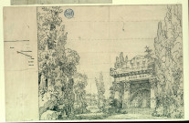 Temple, pour l'opéra des Danaïdes. Projet de décor de théâtre / Pierre-Adrien Pâris , [S.l.] : [P.-A. Pâris], [1700-1800]