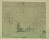 Intérieur de galerie, avec un port de mer en perspective. Projet de décor de théâtre / Pierre-Adrien Pâris , [S.l.] : [P.-A. Pâris], [1700-1800]