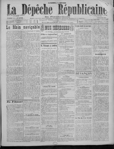 19/06/1922 - La Dépêche républicaine de Franche-Comté [Texte imprimé]