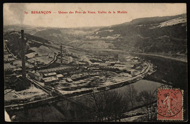 Besançon - Usines des Prés de Vaux. Vallée de la Malâte [image fixe] , Dijon : B & D, 1904/1905