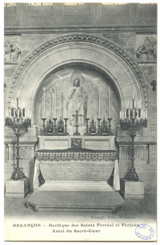 Besançon - Basilique des Saints Ferréol et Ferjeux Autel du Sacré-coeur [image fixe] , Besançon : Escaigh, 1904/1930