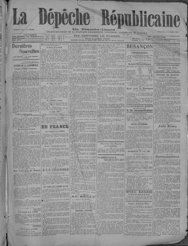 31/12/1919 - La Dépêche républicaine de Franche-Comté [Texte imprimé]