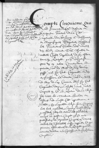 Comptes de la Ville de Besançon, recettes et dépenses, Compte de François Morel (1er juin 1651 - 31 mai 1652)
