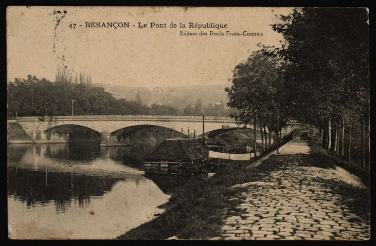 Besançon - Le Pont de la République [image fixe] , Besançon : Edition des Docks Franc-Comtois., 1912/1914