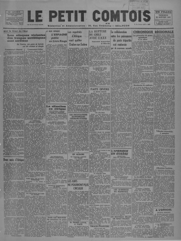 22/01/1943 - Le petit comtois [Texte imprimé] : journal républicain démocratique quotidien