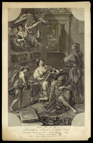 [Allégorie de l'Histoire] [image fixe] / Franciscus Ramos delin ; Domini Cunego sculp. Romae 1782 , Romae, 1782