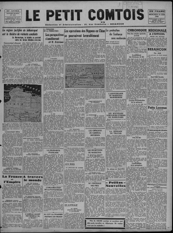 10/06/1942 - Le petit comtois [Texte imprimé] : journal républicain démocratique quotidien