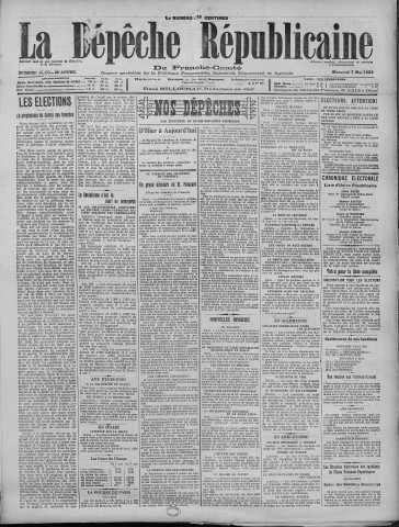 07/05/1924 - La Dépêche républicaine de Franche-Comté [Texte imprimé]