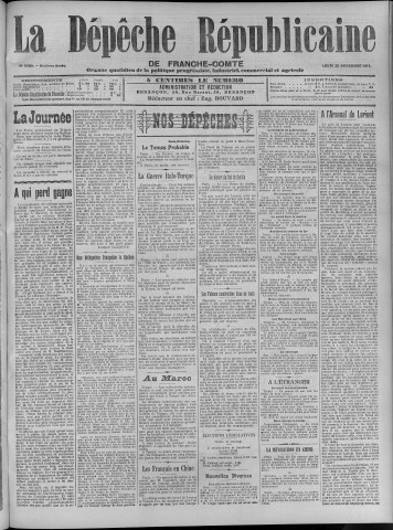 20/11/1911 - La Dépêche républicaine de Franche-Comté [Texte imprimé]