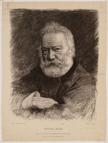 Victor Hugo [image fixe] / Dessin inédit de Bastien Lepage ; (gravure de M. Baude) Bureaux, 1885