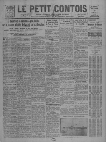 10/07/1932 - Le petit comtois [Texte imprimé] : journal républicain démocratique quotidien