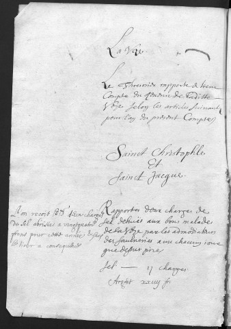 Comptes de la Ville de Besançon, recettes et dépenses, Compte de François Morel (1er juin 1675 - 31 mai 1676)