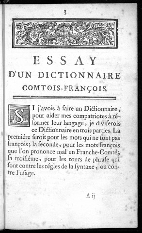 Essai d'un dictionnaire comtois-francais par Mad. Brun