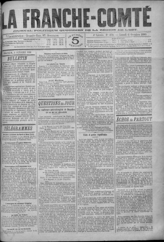06/10/1890 - La Franche-Comté : journal politique de la région de l'Est