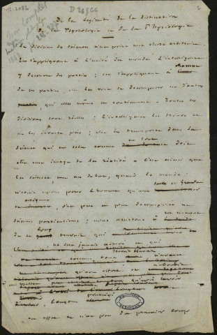 Ms 2086 - Théodore Jouffroy. Ecrits philosophiques.
