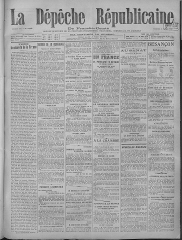 31/01/1919 - La Dépêche républicaine de Franche-Comté [Texte imprimé]