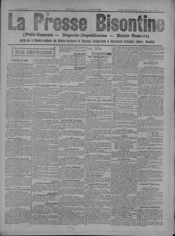 27/01/1920 - La Dépêche républicaine de Franche-Comté [Texte imprimé]