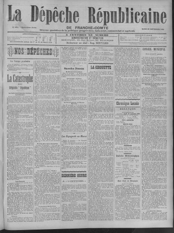 28/09/1909 - La Dépêche républicaine de Franche-Comté [Texte imprimé]