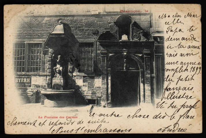 Besançon - Besançon - La Fontaine des Carmes. [image fixe] , 1897/1901