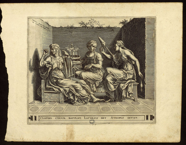 [Les trois Parques] [estampe] / Julius Mantua inve  ; H. Cock excude 1561 , [S.l.] : [s.n.], 1561