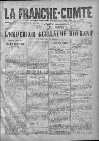 09/03/1888 - La Franche-Comté : journal politique de la région de l'Est