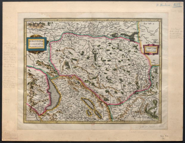 Burgundiae Comitatus. 4 milliaria burgundiae. comitatus communia. 3 milliaria germanica communia. [Document cartographique] 1632