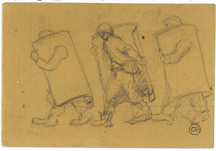 La corvée de tôles, dessin de Léon Delarbre