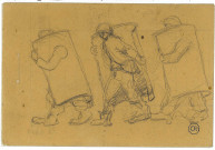 La corvée de tôles, dessin de Léon Delarbre