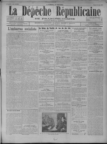 12/08/1930 - La Dépêche républicaine de Franche-Comté [Texte imprimé]