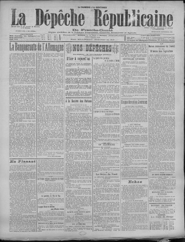 21/09/1921 - La Dépêche républicaine de Franche-Comté [Texte imprimé]