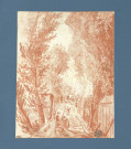 Personnages dans une allée d'arbres , S.l., vers 1790