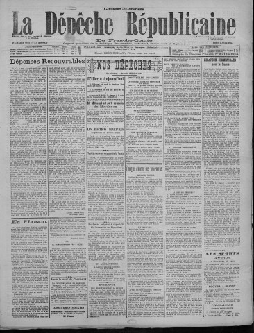 03/04/1922 - La Dépêche républicaine de Franche-Comté [Texte imprimé]
