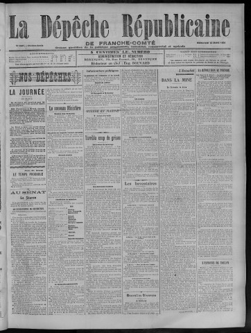 14/03/1906 - La Dépêche républicaine de Franche-Comté [Texte imprimé]