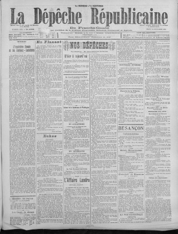 15/11/1921 - La Dépêche républicaine de Franche-Comté [Texte imprimé]