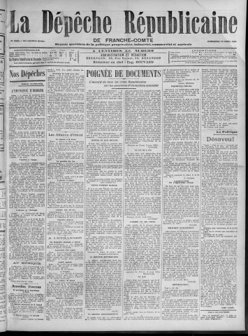 19/04/1914 - La Dépêche républicaine de Franche-Comté [Texte imprimé]