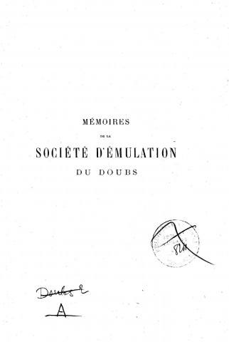 01/01/1922 - Mémoires de la Société d'émulation du Doubs [Texte imprimé]