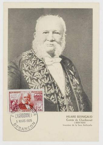 Hilaire Bernigaud, Comte de Chardonnet (1839-1924), inventeur de la Soie Artificielle [image fixe] 1955