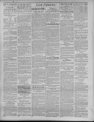 09/08/1921 - La Dépêche républicaine de Franche-Comté [Texte imprimé]