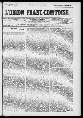 14/12/1870 - L'Union franc-comtoise [Texte imprimé]
