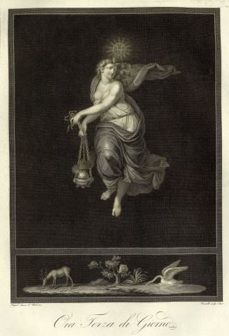 Ora Terza di Giorno [image fixe] / Raphael Sanzio d'Urb. Inv. Gravé par L. Courtelle a.12.  ; Imprimé par Alexendre Richomme. : Richomme, 1785/1829
