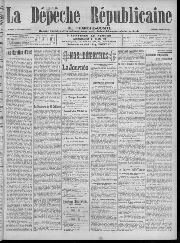 09/01/1912 - La Dépêche républicaine de Franche-Comté [Texte imprimé]