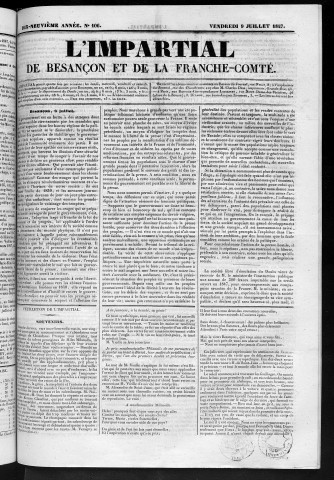 09/07/1847 - L'Impartial [Texte imprimé] : feuille politique, littéraire et commerciale de la Franche-Comté