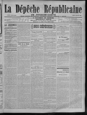 02/07/1906 - La Dépêche républicaine de Franche-Comté [Texte imprimé]