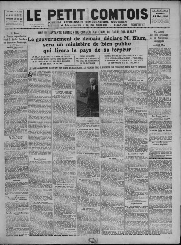 11/05/1936 - Le petit comtois [Texte imprimé] : journal républicain démocratique quotidien