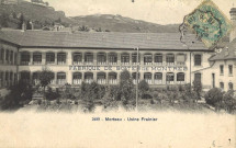 Usine Frainier (Morteau, Doubs) : carte postale noir et blanc datée du 6 février 1906.