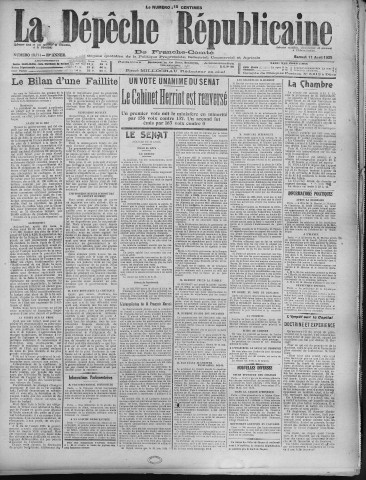 11/04/1925 - La Dépêche républicaine de Franche-Comté [Texte imprimé]