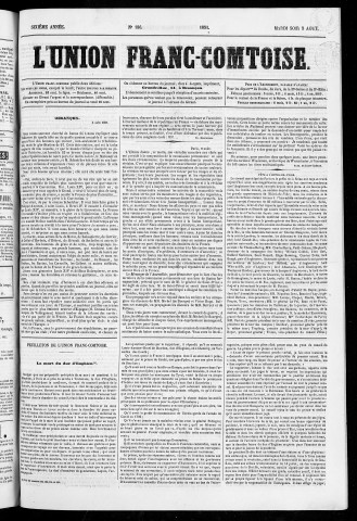 05/08/1851 - L'Union franc-comtoise [Texte imprimé]