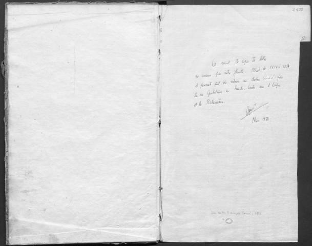 Ms Z 409 - Registre de copies de lettres" - tenu en Franche-Comté, par un magistrat ou un juriste. 1810-1833.