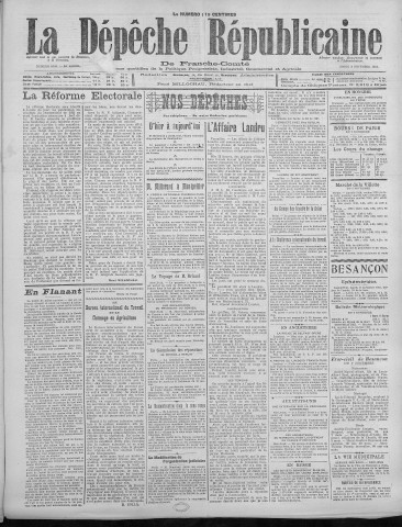 08/11/1921 - La Dépêche républicaine de Franche-Comté [Texte imprimé]